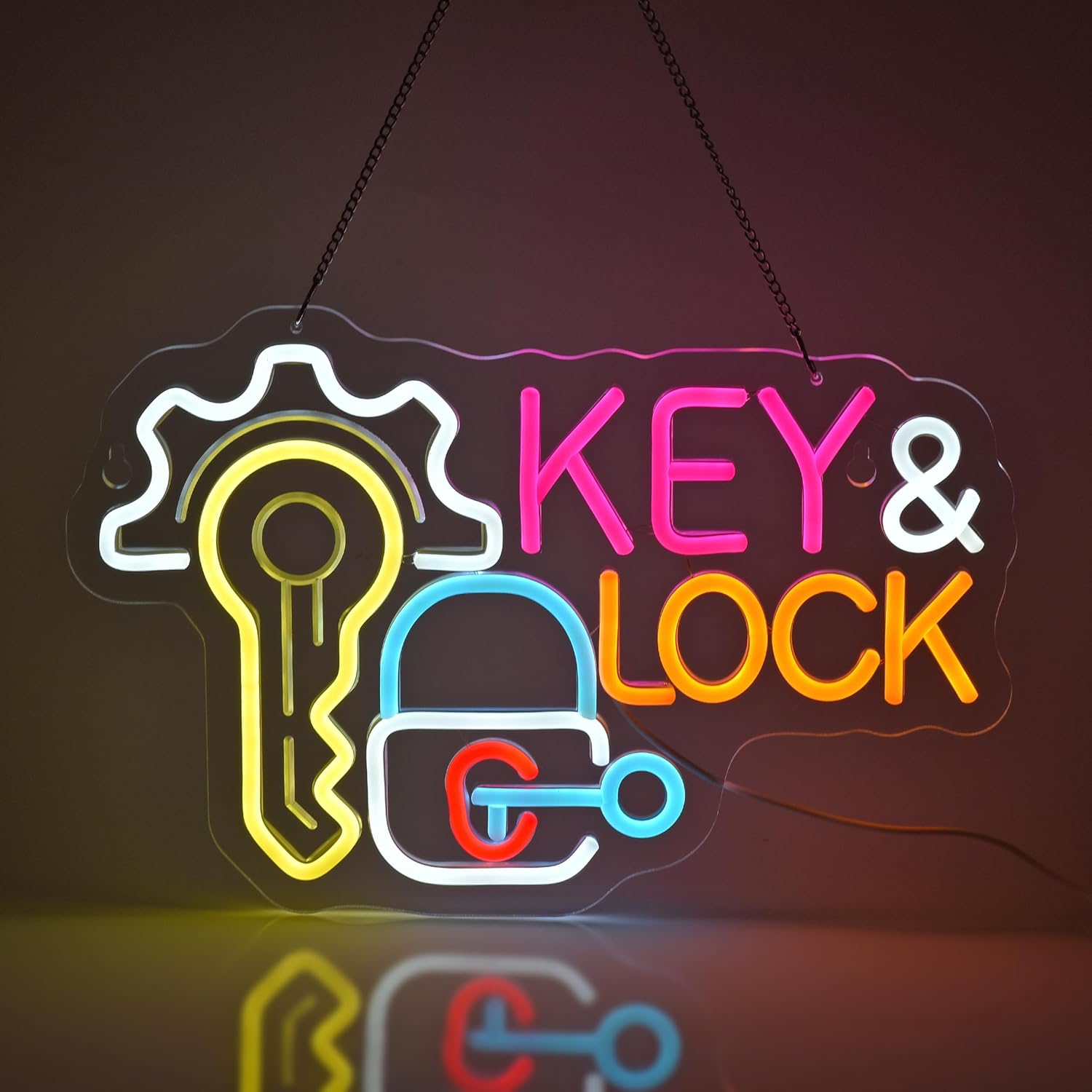 Key Lock Neon Sign Hanging Neo - Lighting Decor Rentals บทวิจารณ์และราคา