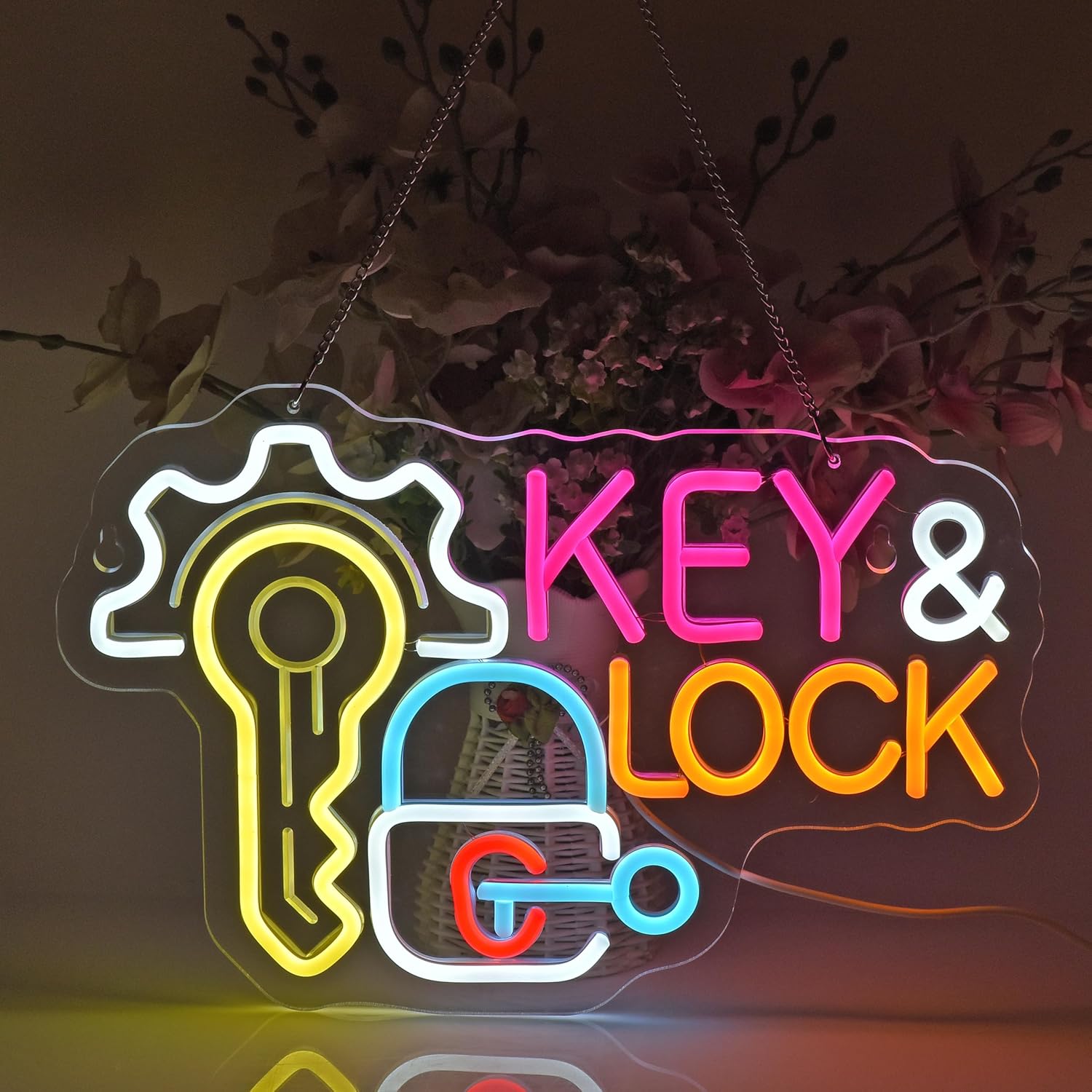 Key Lock Neon Sign Hanging Neo - Lighting Decor Rentals บทวิจารณ์และราคา