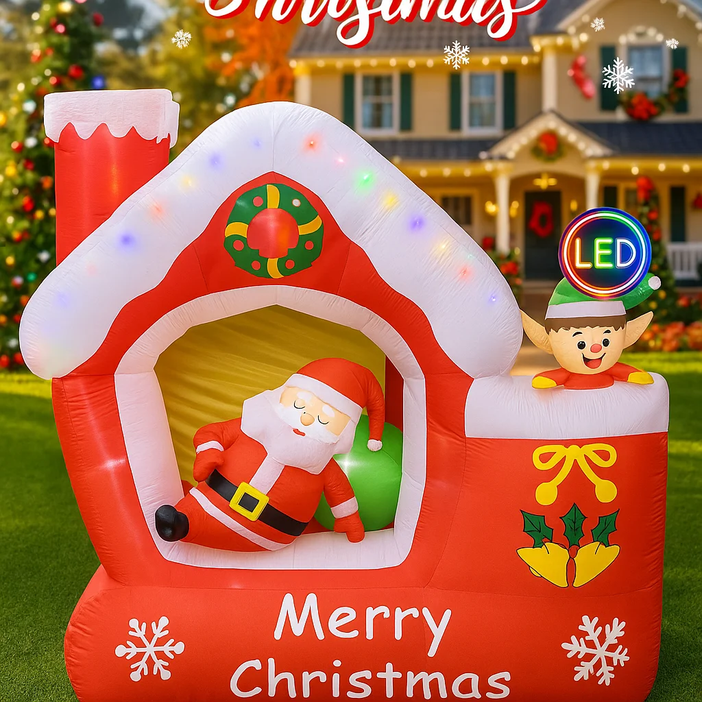 7FT Giant Christmas Inflatable - Santa'S Elves Holiday Lighting & Decor Llc บทวิจารณ์และราคา