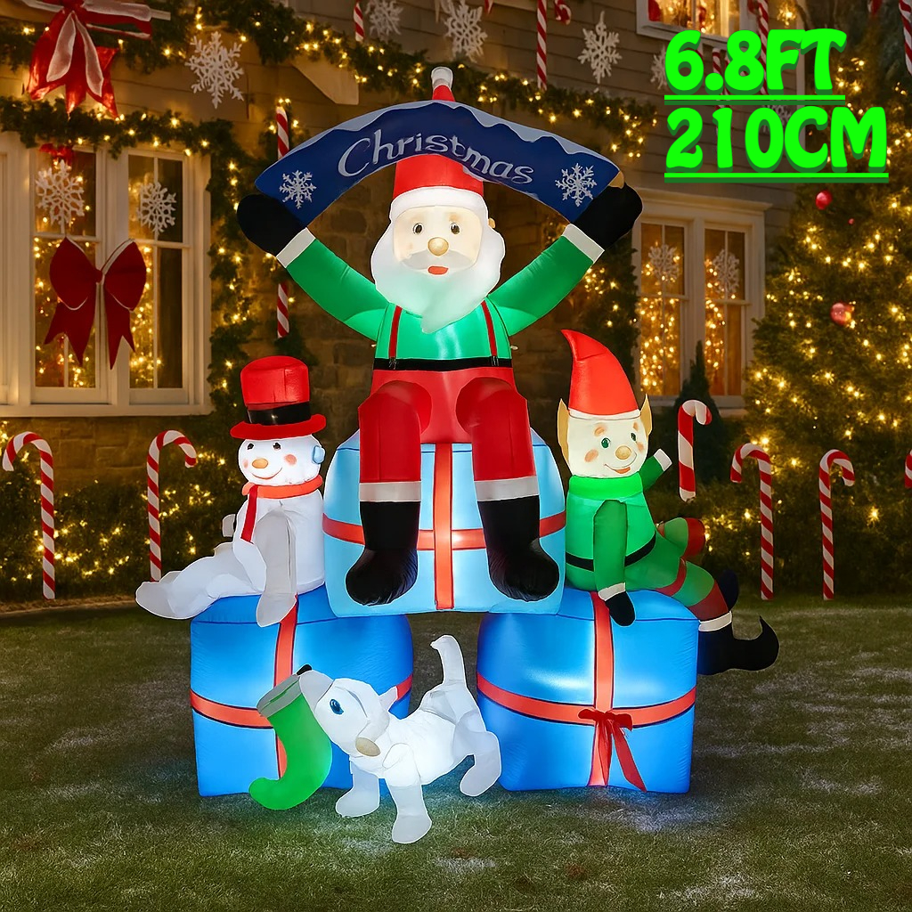 2.1M/6.8FT Santa Snowman Elf D - Santa'S Elves Holiday Lighting & Decor Llc บทวิจารณ์และราคา
