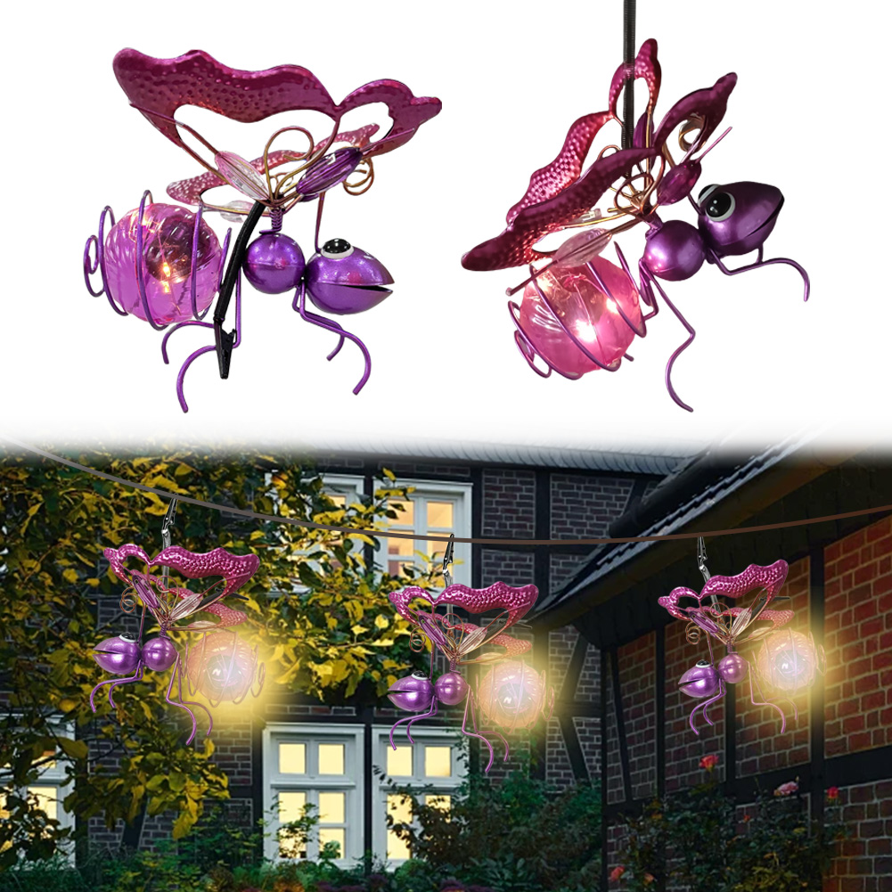 Solar Iron Insect Statue With  - Lighting Bug Decor บทวิจารณ์และราคา