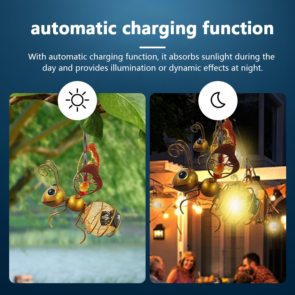 Solar Iron Insect Statue With  - Lighting Bug Decor บทวิจารณ์และราคา