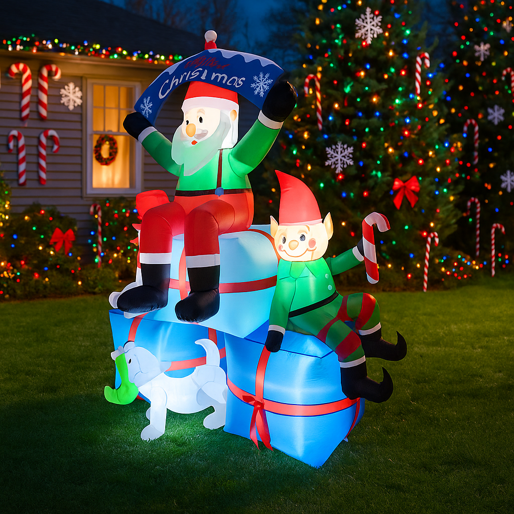 2.1M/6.8FT Santa Snowman Elf D - Santa'S Elves Holiday Lighting & Decor Llc บทวิจารณ์และราคา