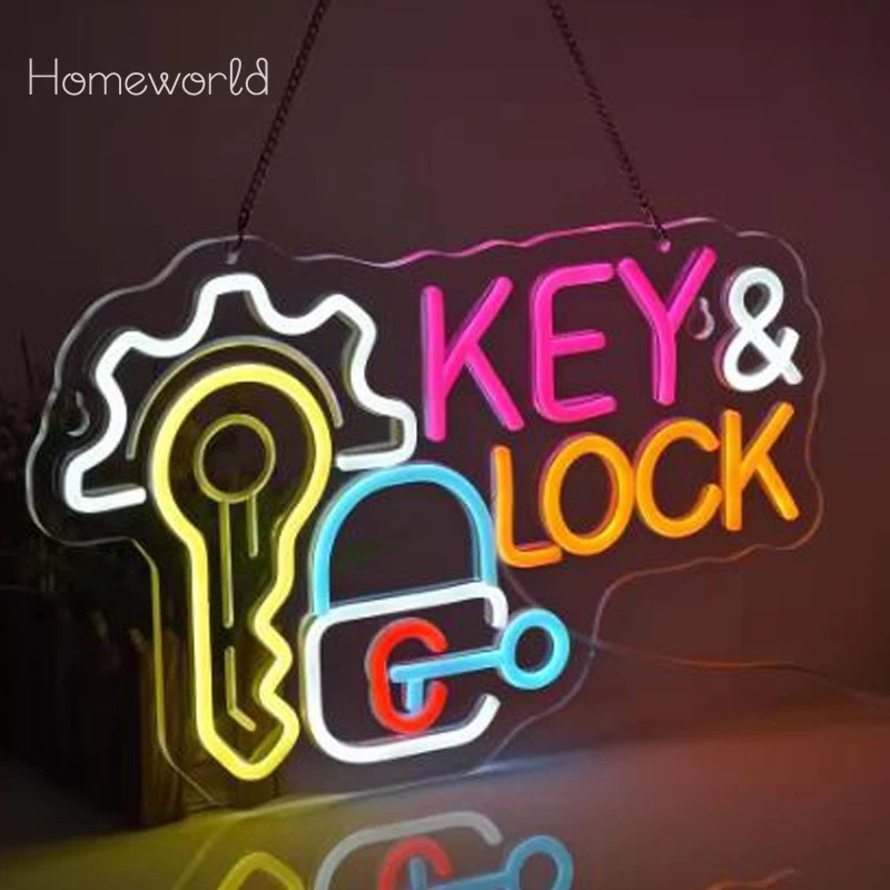 Key Lock Neon Sign Hanging Neo - Lighting Decor Rentals บทวิจารณ์และราคา