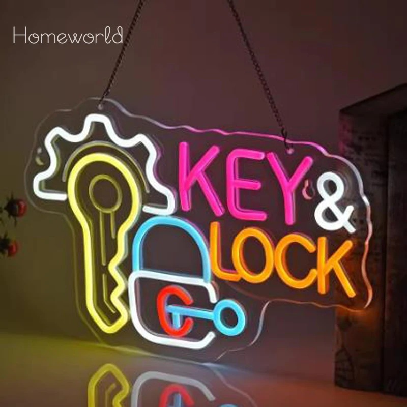 Key Lock Neon Sign Hanging Neo - Lighting Decor Rentals บทวิจารณ์และราคา