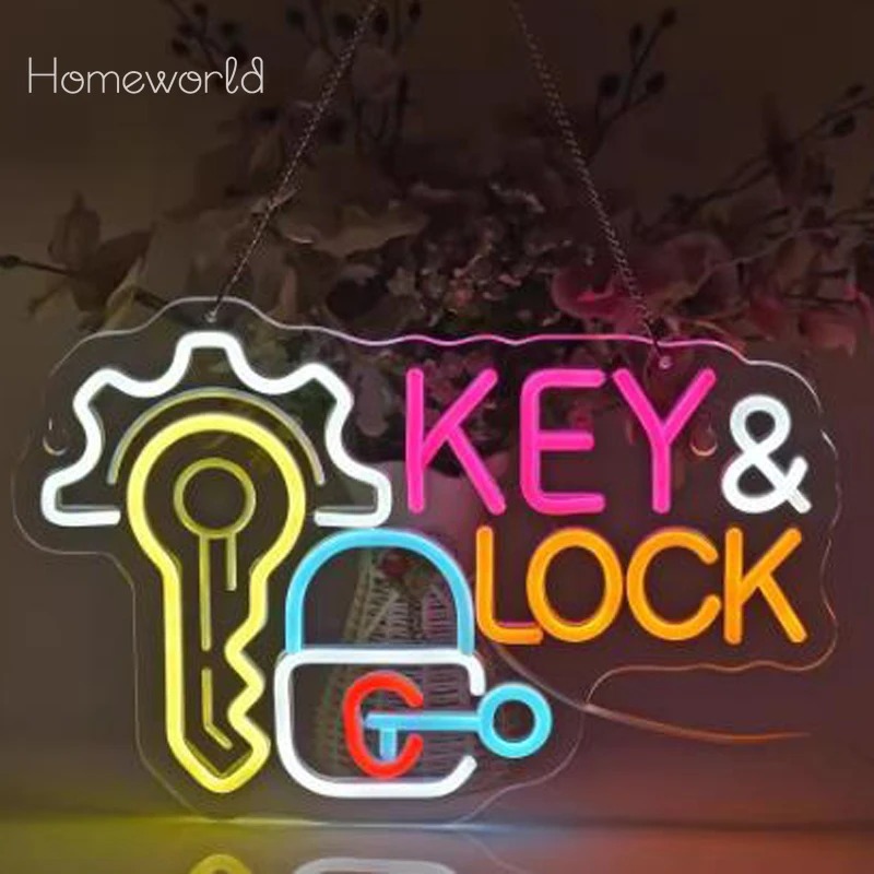 Key Lock Neon Sign Hanging Neo - Lighting Decor Rentals บทวิจารณ์และราคา