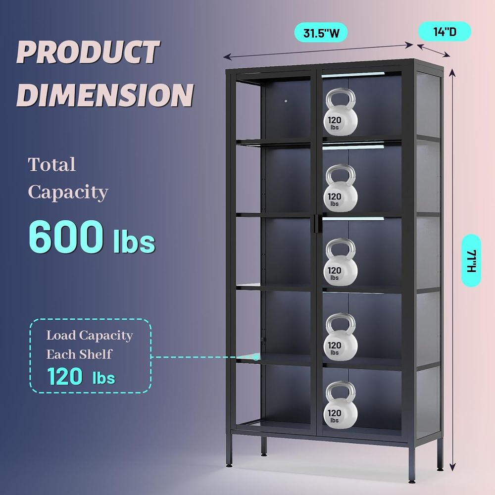 71 High Glass Curio Cabinet wi - Lighting & Home Decor Studio บทวิจารณ์และราคา
