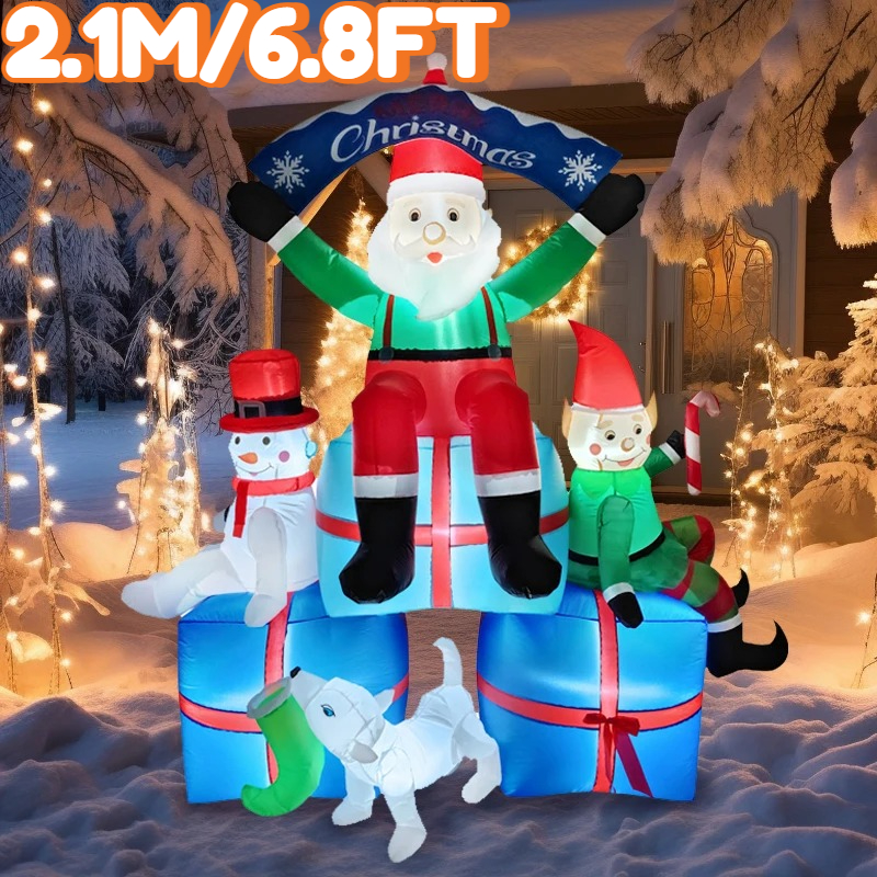 2.1M/6.8FT Inflatable Santa Cl - Santa'S Elves Holiday Lighting & Decor Llc บทวิจารณ์และราคา