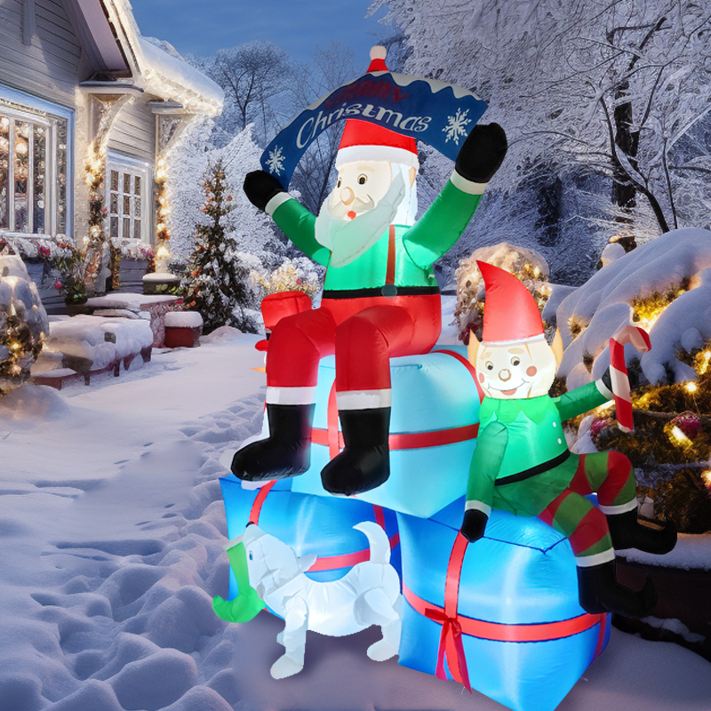 2.1M/6.8FT Inflatable Santa Cl - Santa'S Elves Holiday Lighting & Decor Llc บทวิจารณ์และราคา