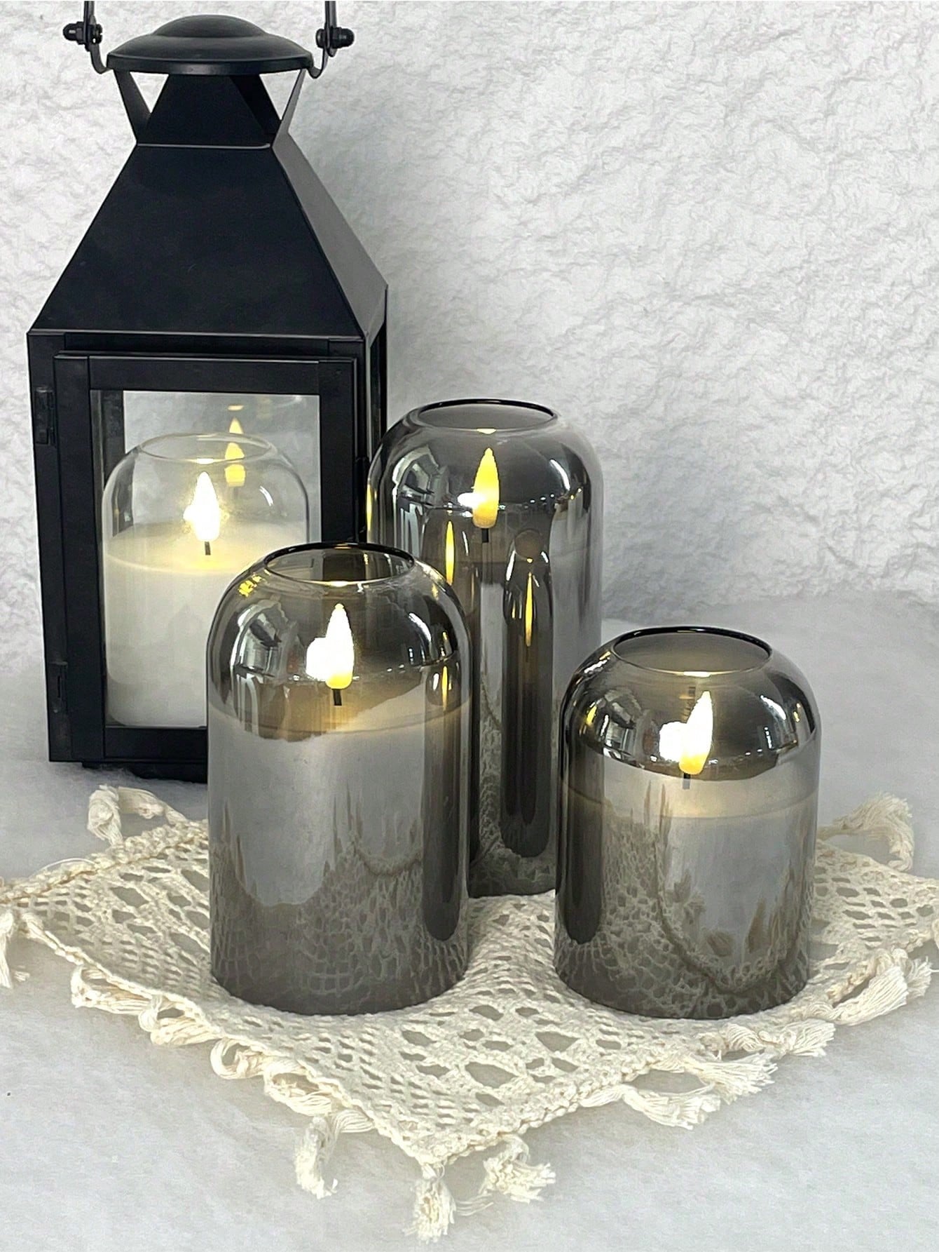 3 Pack Grey Flameless LED Cand - Led Lighting Decor บทวิจารณ์และราคา