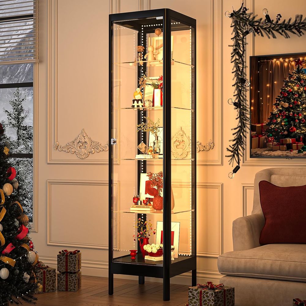 5-Tier Glass Display Cabinet w - Lighting & Home Decor Studio บทวิจารณ์และราคา